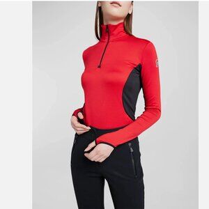 Moncler Grenoble Colorblock Quarter-Zip Sweatshirt Thumbholes Womens XS NWT